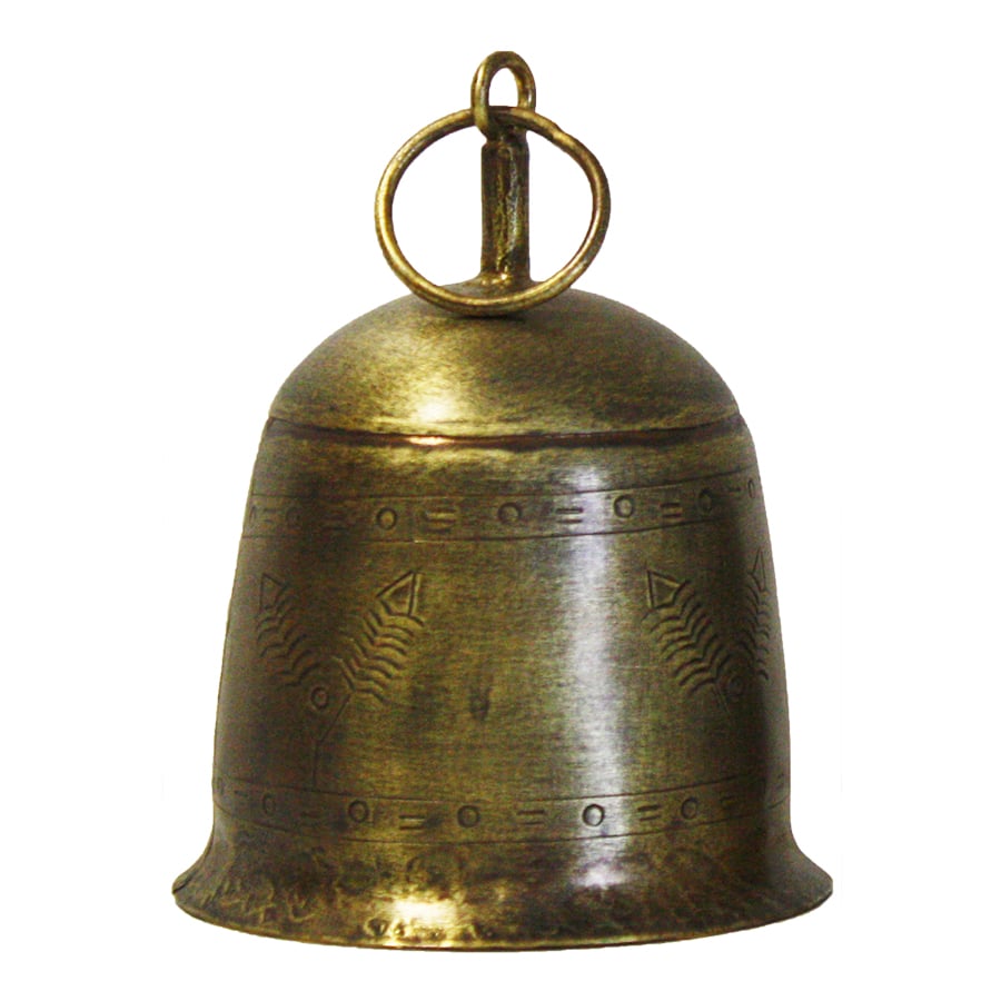 Antique Gold Vintage Etched Bell