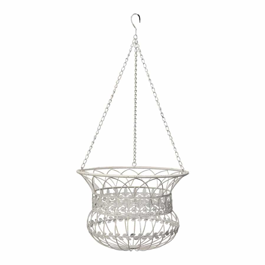 Antique Nested White Hanging Baskets