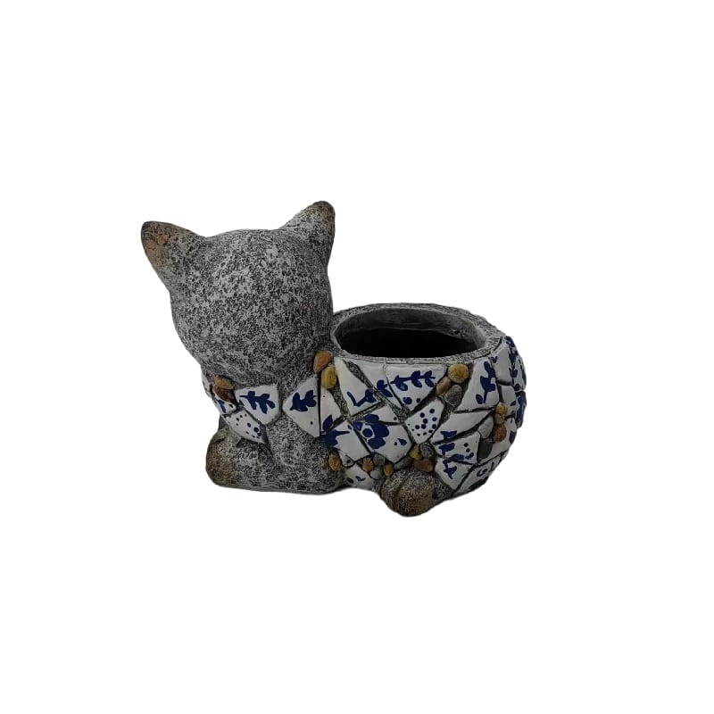 Blue & White Style Cat Planter
