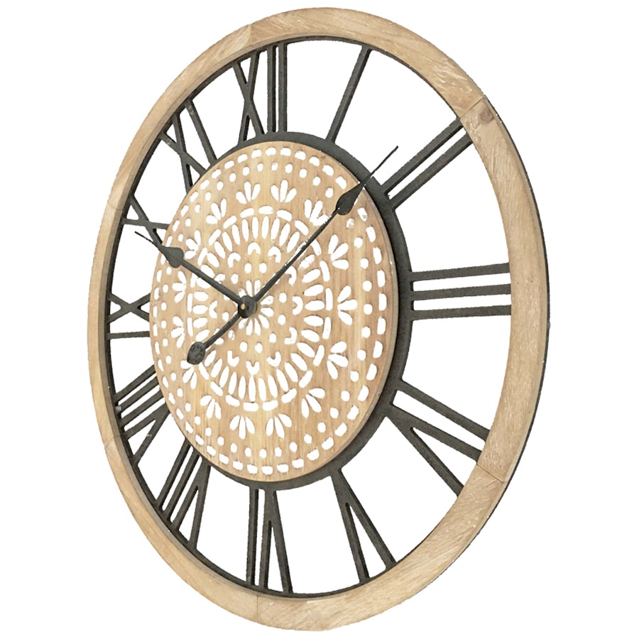 Carved Industro Hamptons Wall Clock