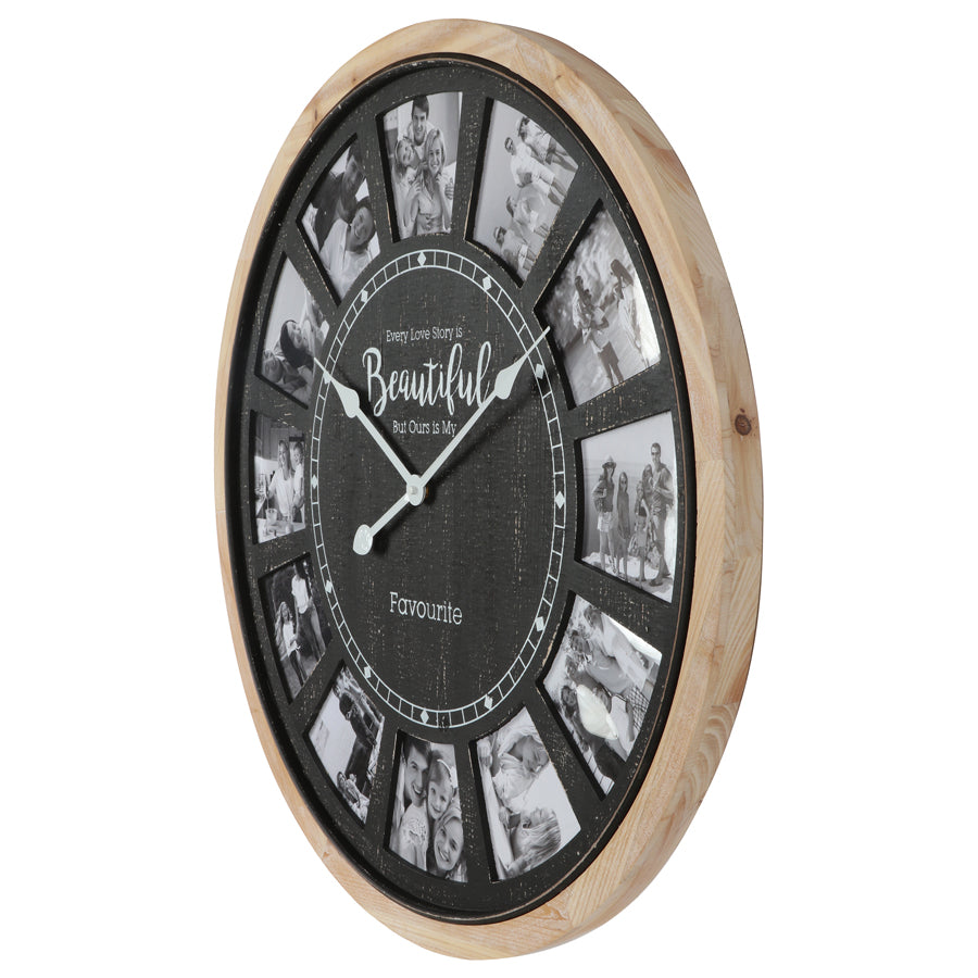 Distressed Photo Gallery Collage Wall Clock