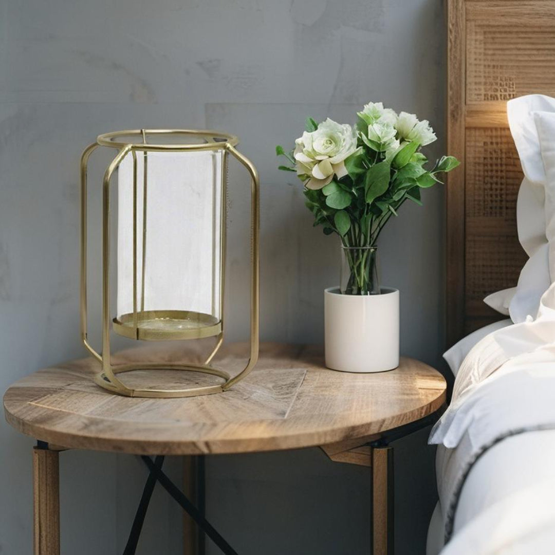 Floating Gold Pillar Candle Holder