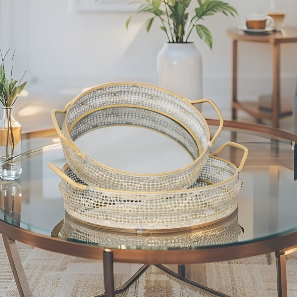 Lustre Nested Hive Mirrored Trays