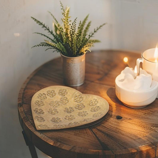 Metal Pressed Hand Crafted Heart Shape Bowl