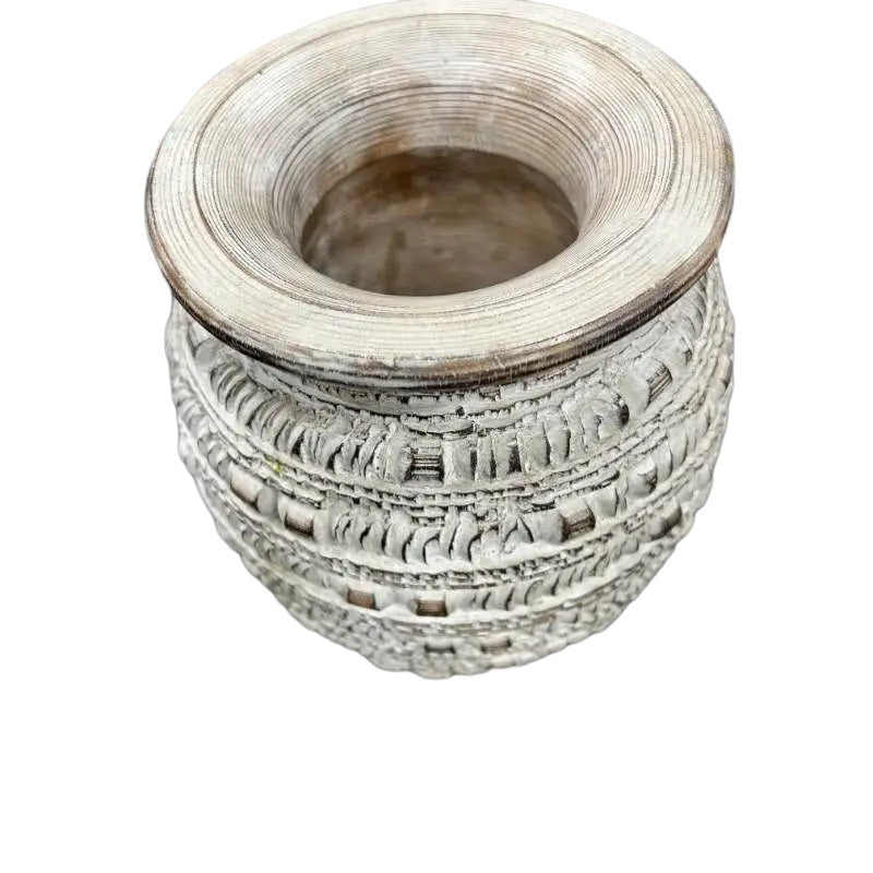 Natural & Distressed Handcrafted Wooden Vase