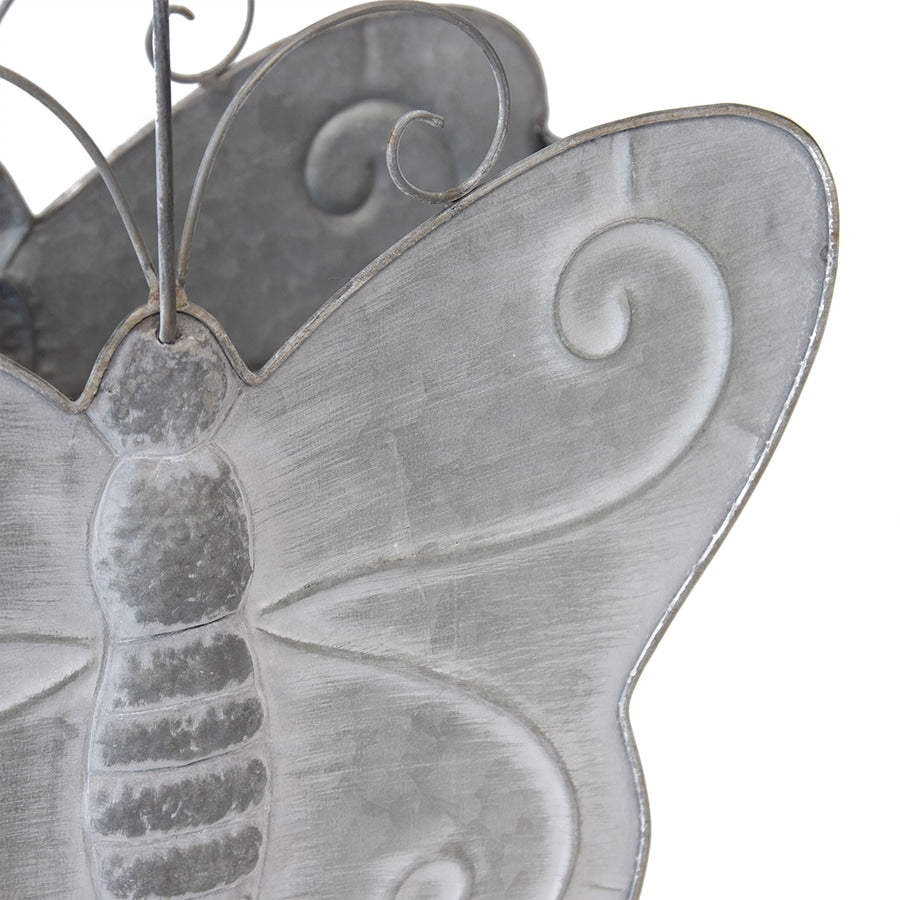 Nested Distressed Finished Butterfly Planters - Set of 2