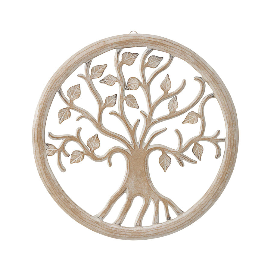 Round Tree-of-Life Hand Carved Wall Art