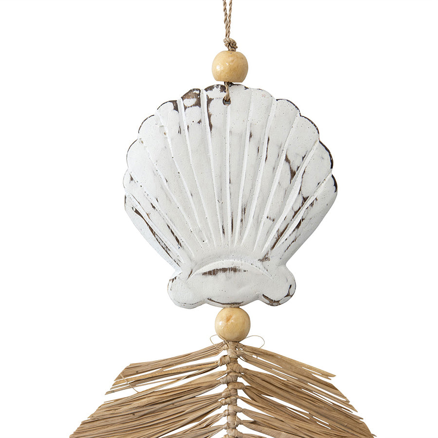 Shell with Grass Handcrafted Wall Art