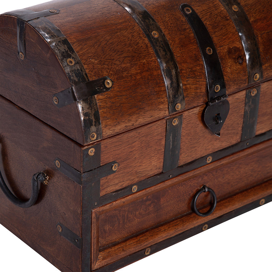 Treasure Chest Handcrafted Box with Drawer