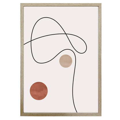 Abstract Balance Wall Print with Oak Frame