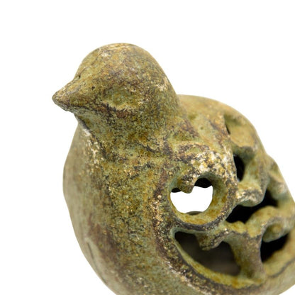 Aged Cast-Iron Bird on Base Statue