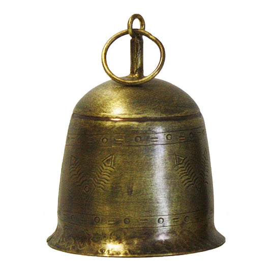Antique Gold Vintage Etched Bell