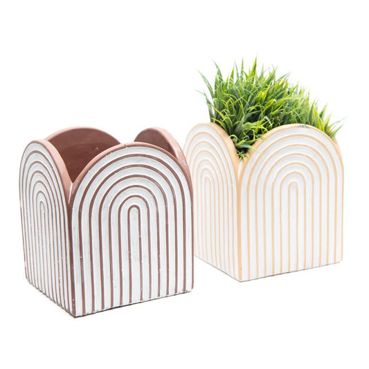 Arc Square Pot Planters - Set of 2