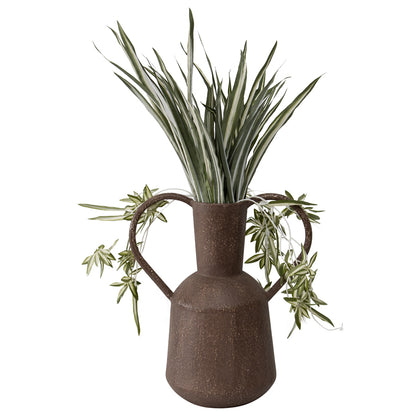 Artisan Aged Vase with Heart Shape Handles