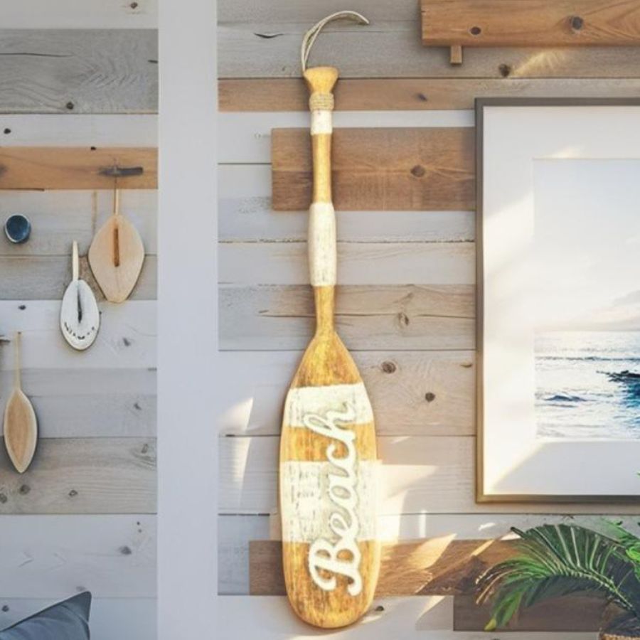 Beach Paddle Hand Crafted Wall Art