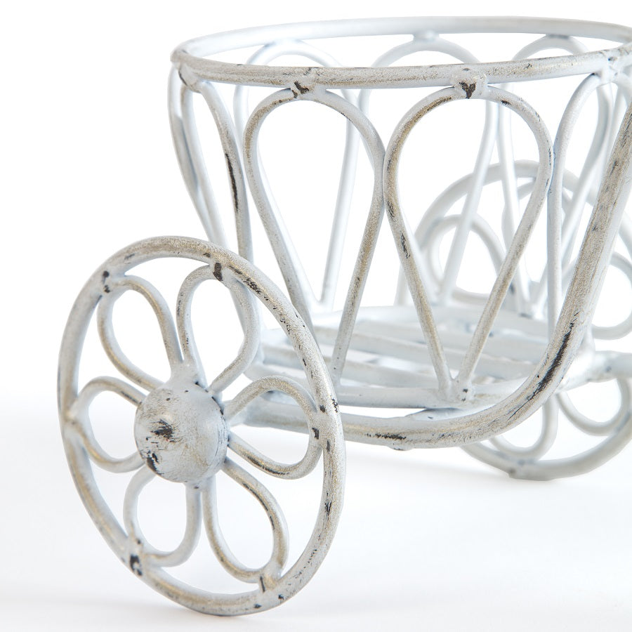 Bicycle Small Distressed White Planter