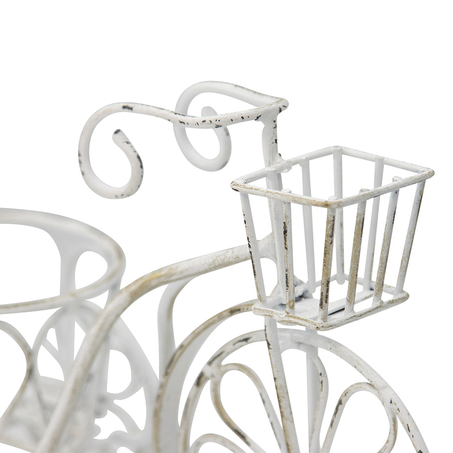 Bicycle Small Distressed White Planter