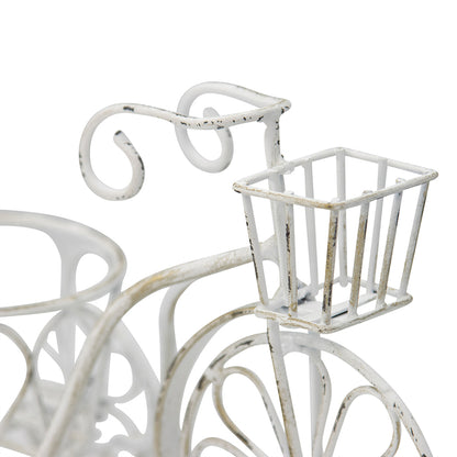 Bicycle Small Distressed White Planter