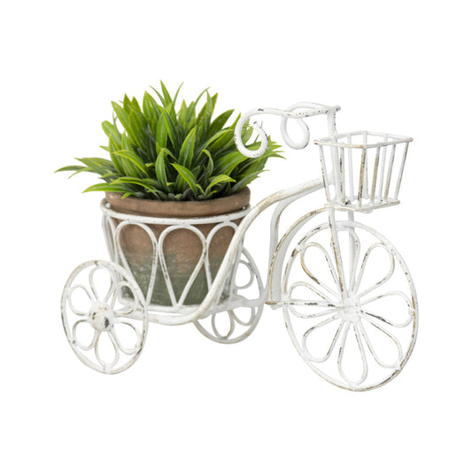 Bicycle Small Distressed White Planter