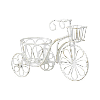 Bicycle Small Distressed White Planter
