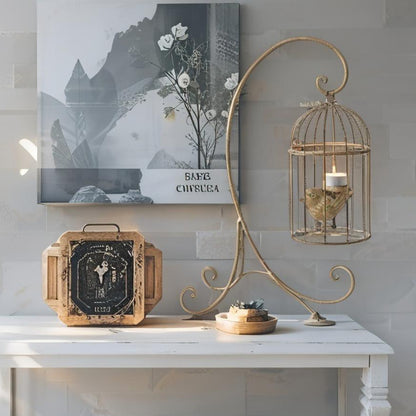 Birdcage on Stand Candleholder