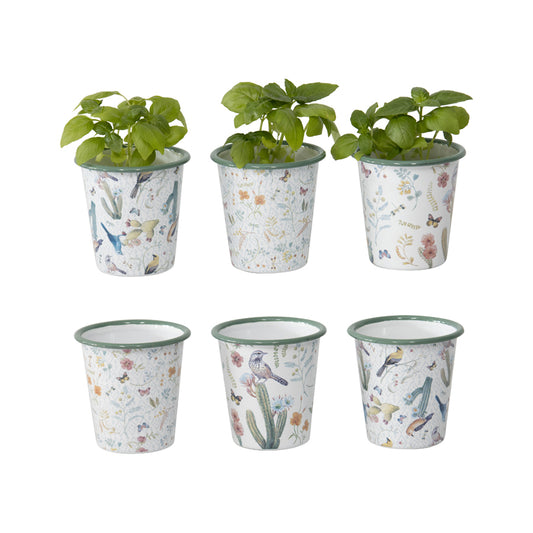 Birds & Butterflies Pot Planters - Set of 6