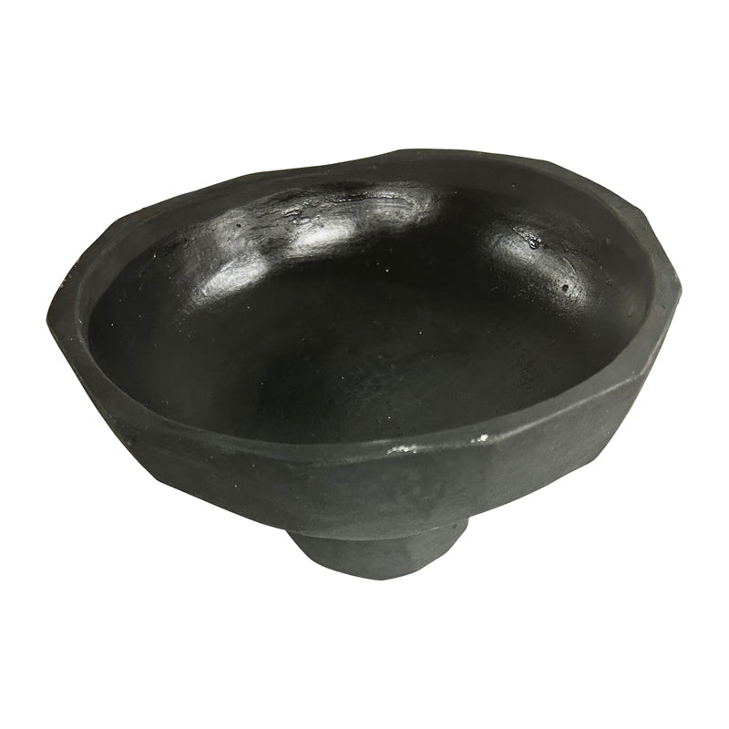 Black Contemporary Decorative Footed Bowl