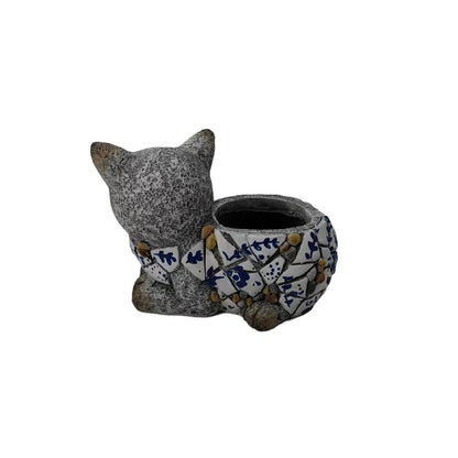 Blue & White Style Cat Planter