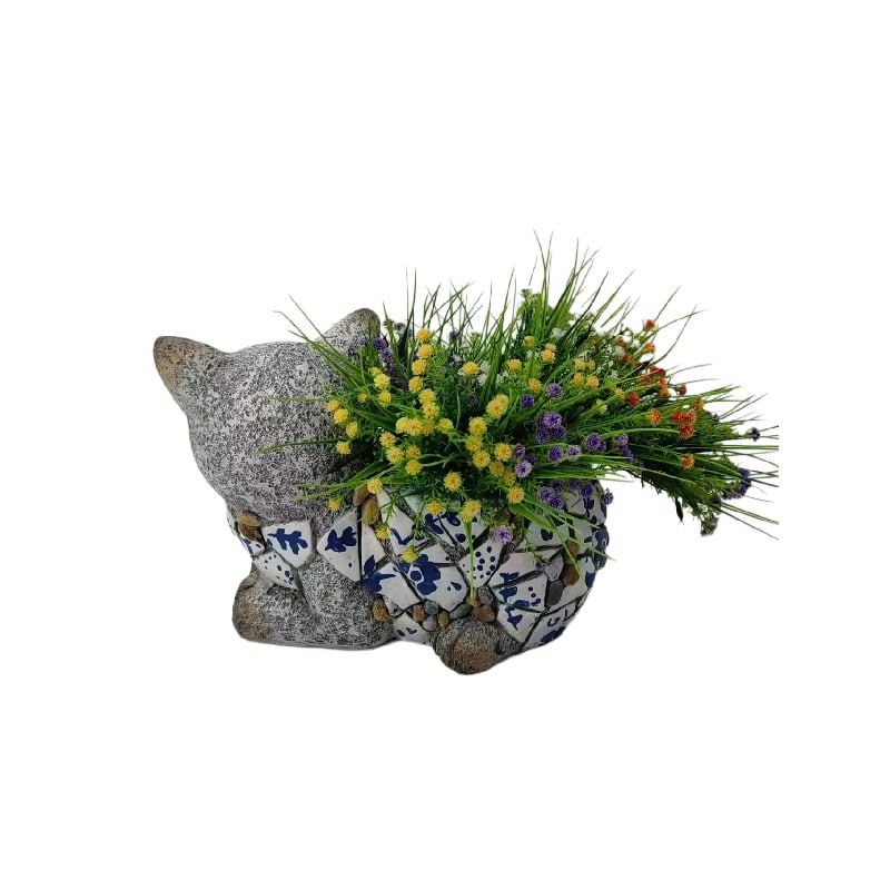 Blue & White Style Cat Planter