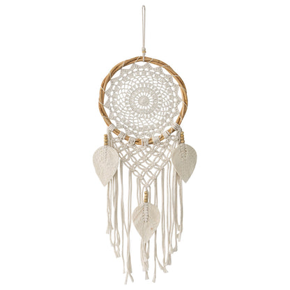 Boho Dream Catcher Handmade with Leaf Shaped Tassel