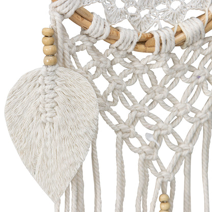 Boho Dream Catcher Handmade with Leaf Shaped Tassel