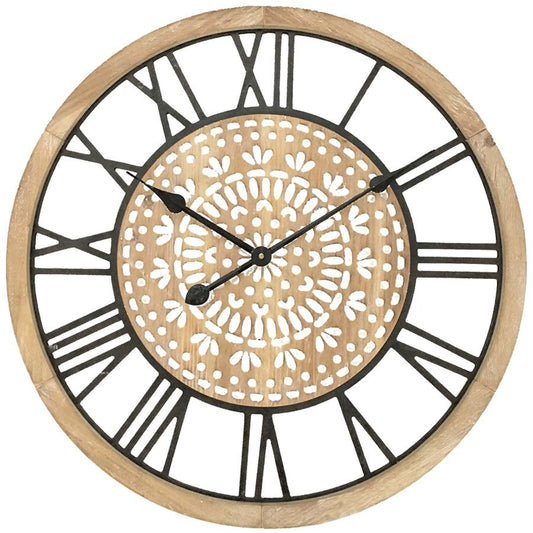 Carved Industro Hamptons Wall Clock