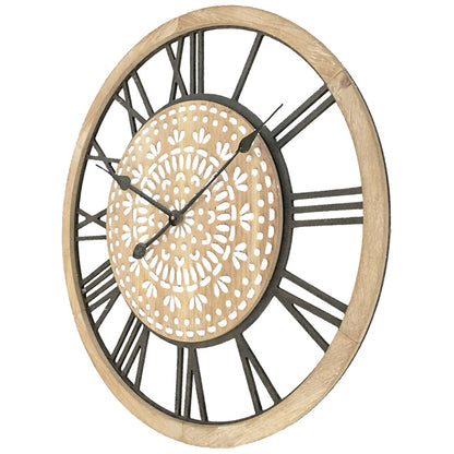Carved Industro Hamptons Wall Clock