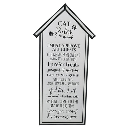 Cat Rules Wall Sign
