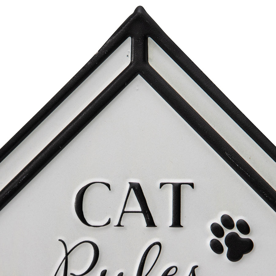 Cat Rules Wall Sign
