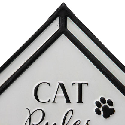 Cat Rules Wall Sign