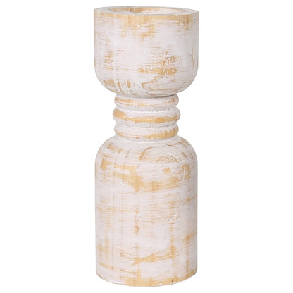 Contemporary Carved Loop Pillar Candle Holder - Tall