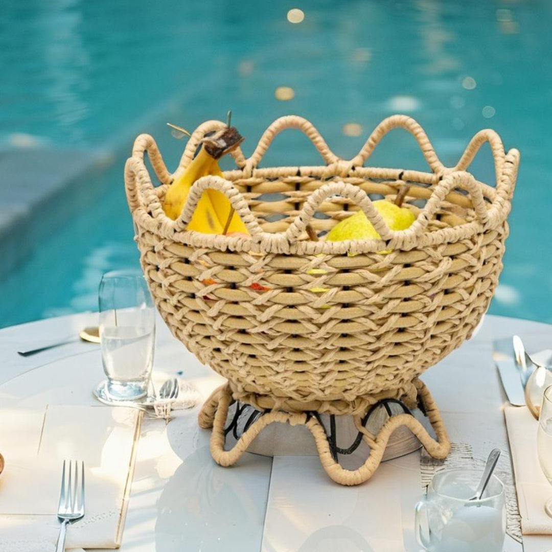 Contemporary Woven Footed Bowl