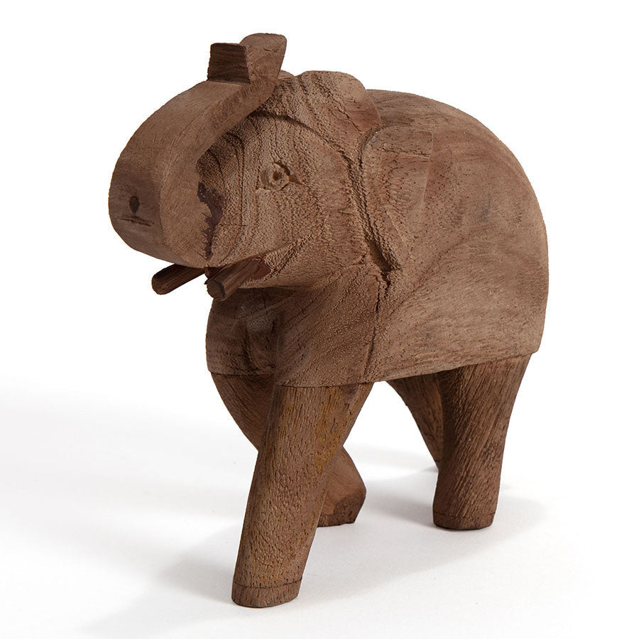 Cracked Finish Mango Wood Elephant