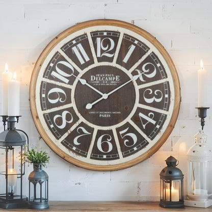 Distressed Grid Wall Clock