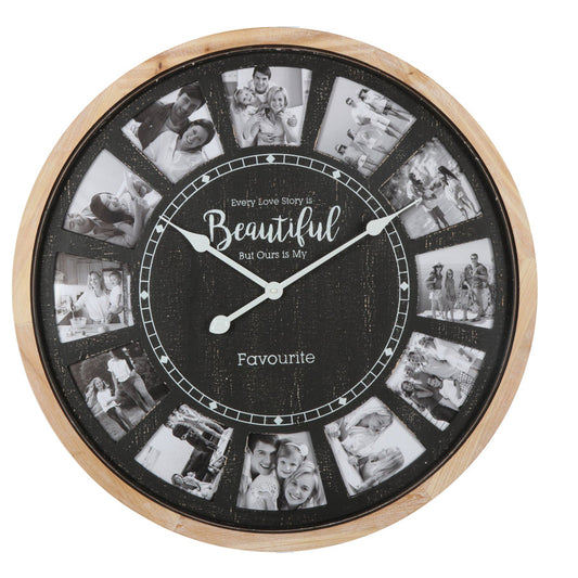 Distressed Photo Gallery Collage Wall Clock