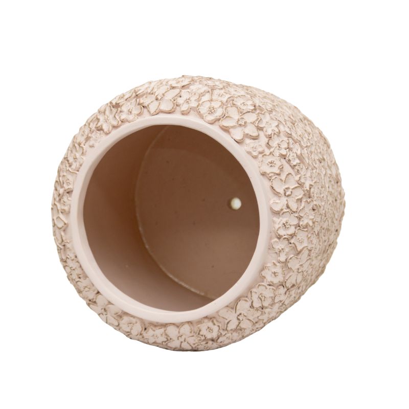 Dusty Pink Flower Embossed Planter