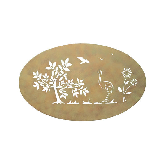 Emu Oval Lasercut Wallart