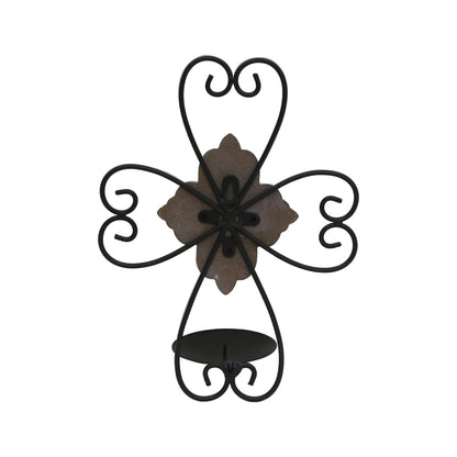 Fleur Moulded Cross Wall Sconce