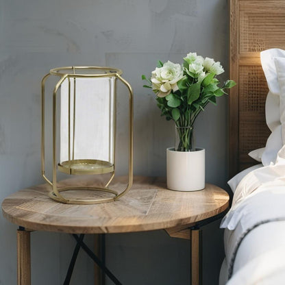 Floating Gold Pillar Candle Holder