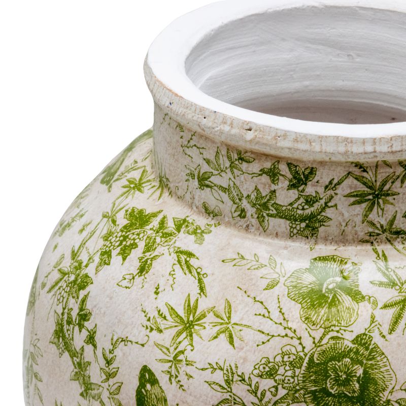 Glazed Green Stoneware Vase - Small