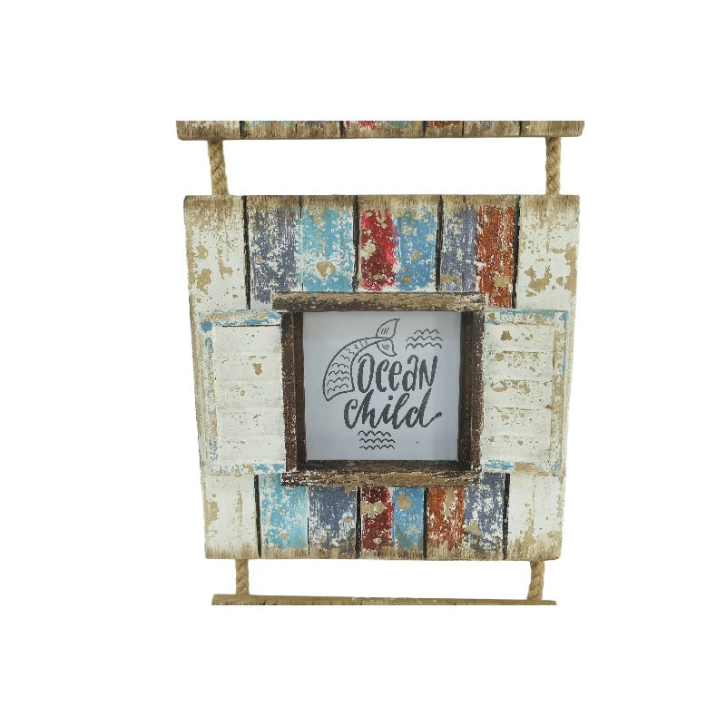 Hanging Beach House Handcrafted 3-Photo Frame