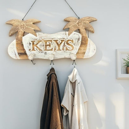 Key Holder Handcrafted with Palm Trees