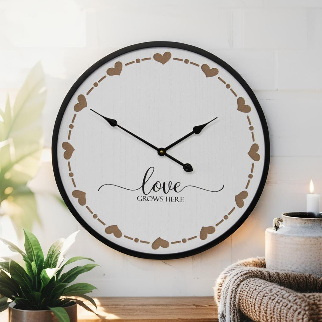 Love Grows Here Wall Clock