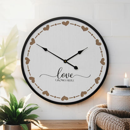 Love Grows Here Wall Clock